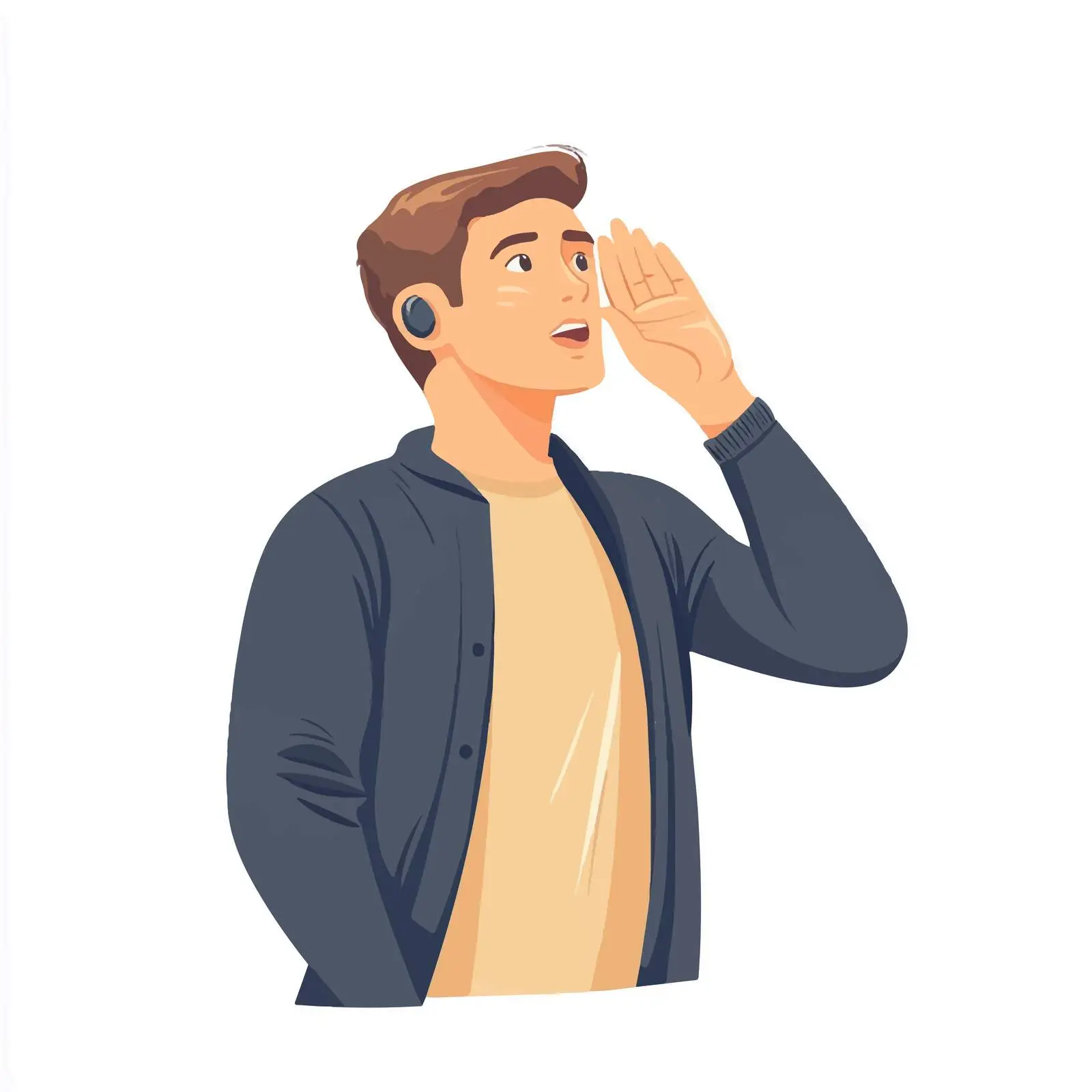 Young Man Listening to Rumors Vector Illustration – free gossip image from Dotvec
