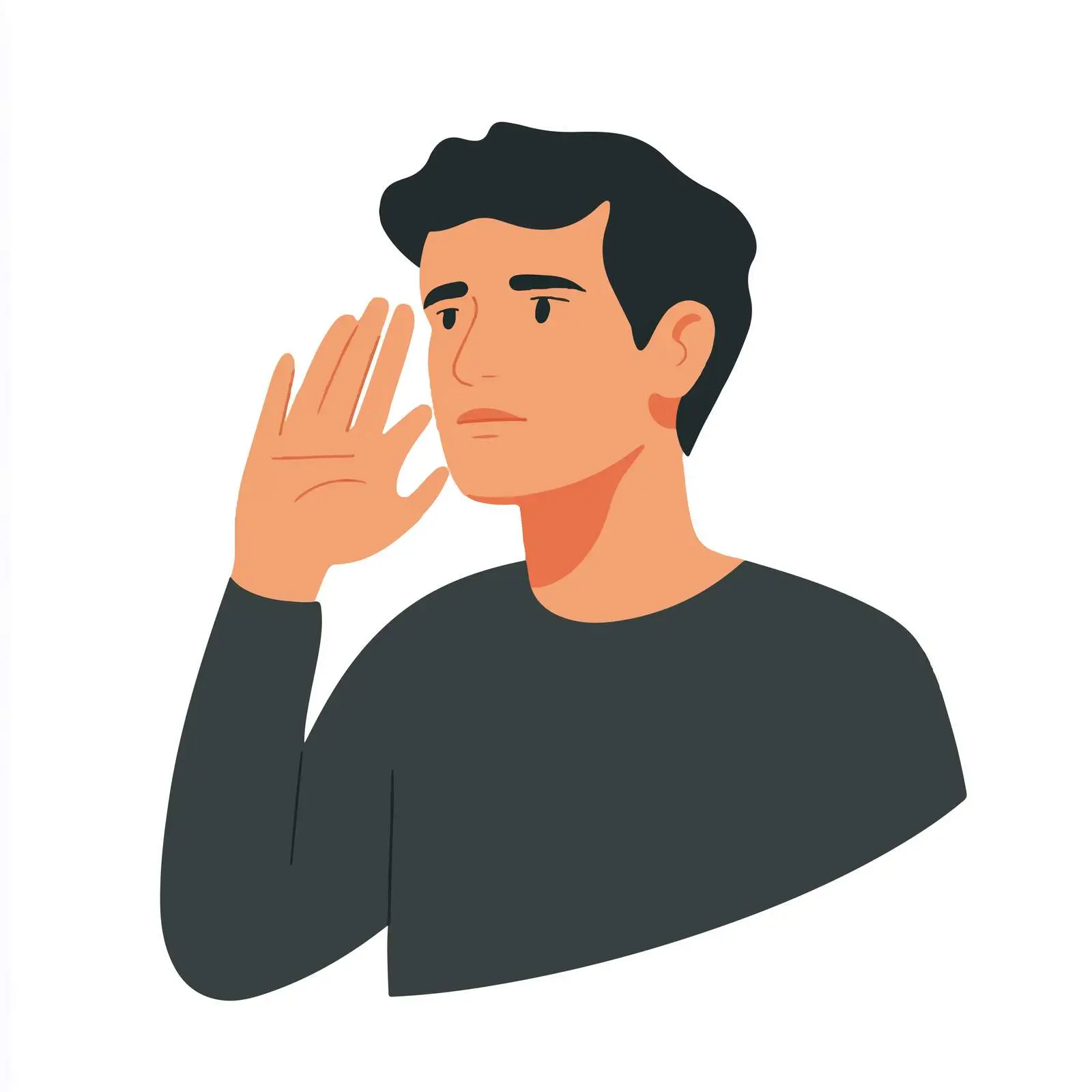 Young Man Listening to Rumors — free download from Dotvec