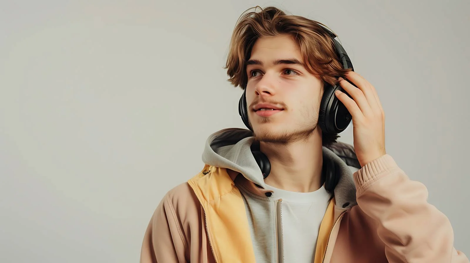 Young Man Talking with Headphones — free download from Dotvec