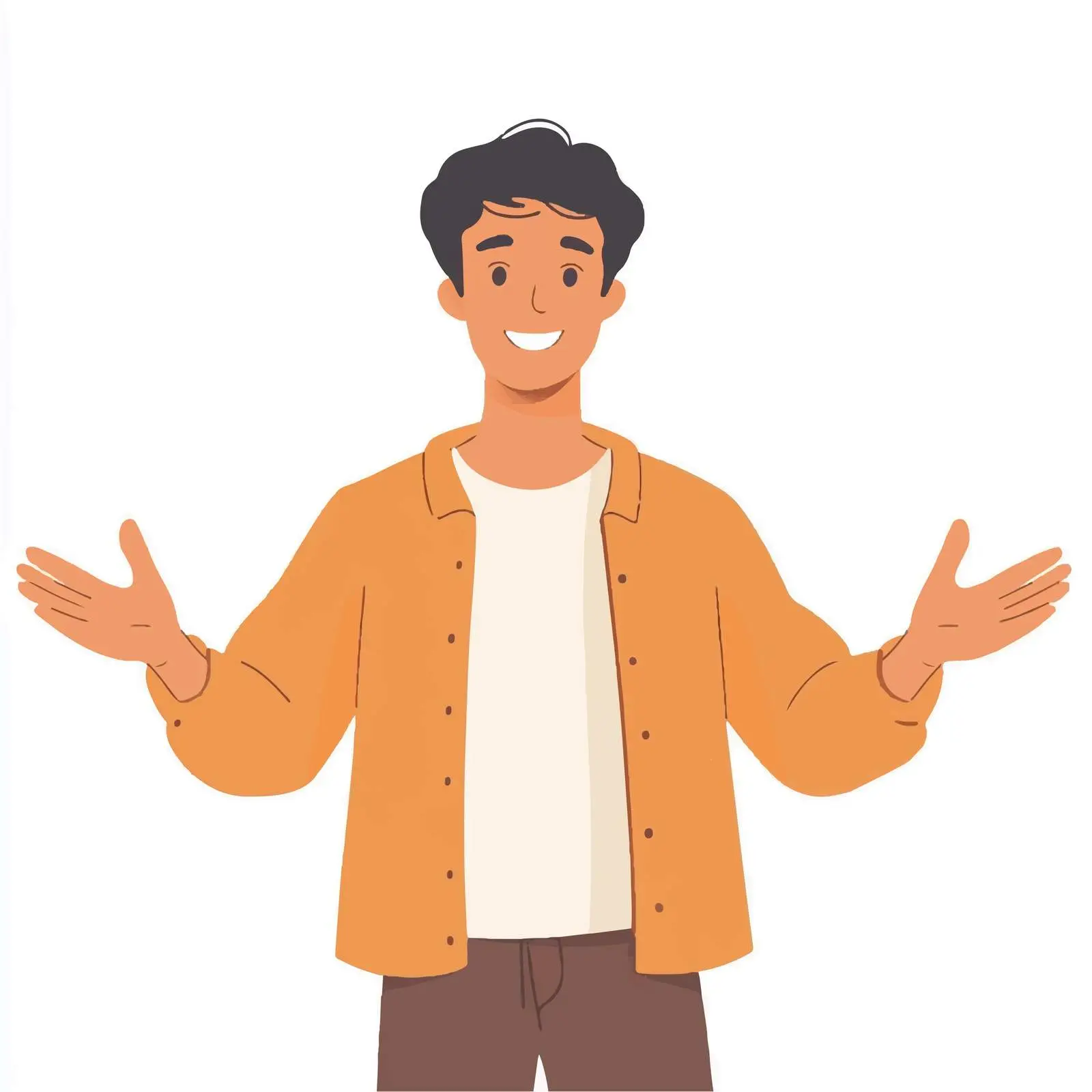 Welcoming Young Man with Open Hands — free download from Dotvec