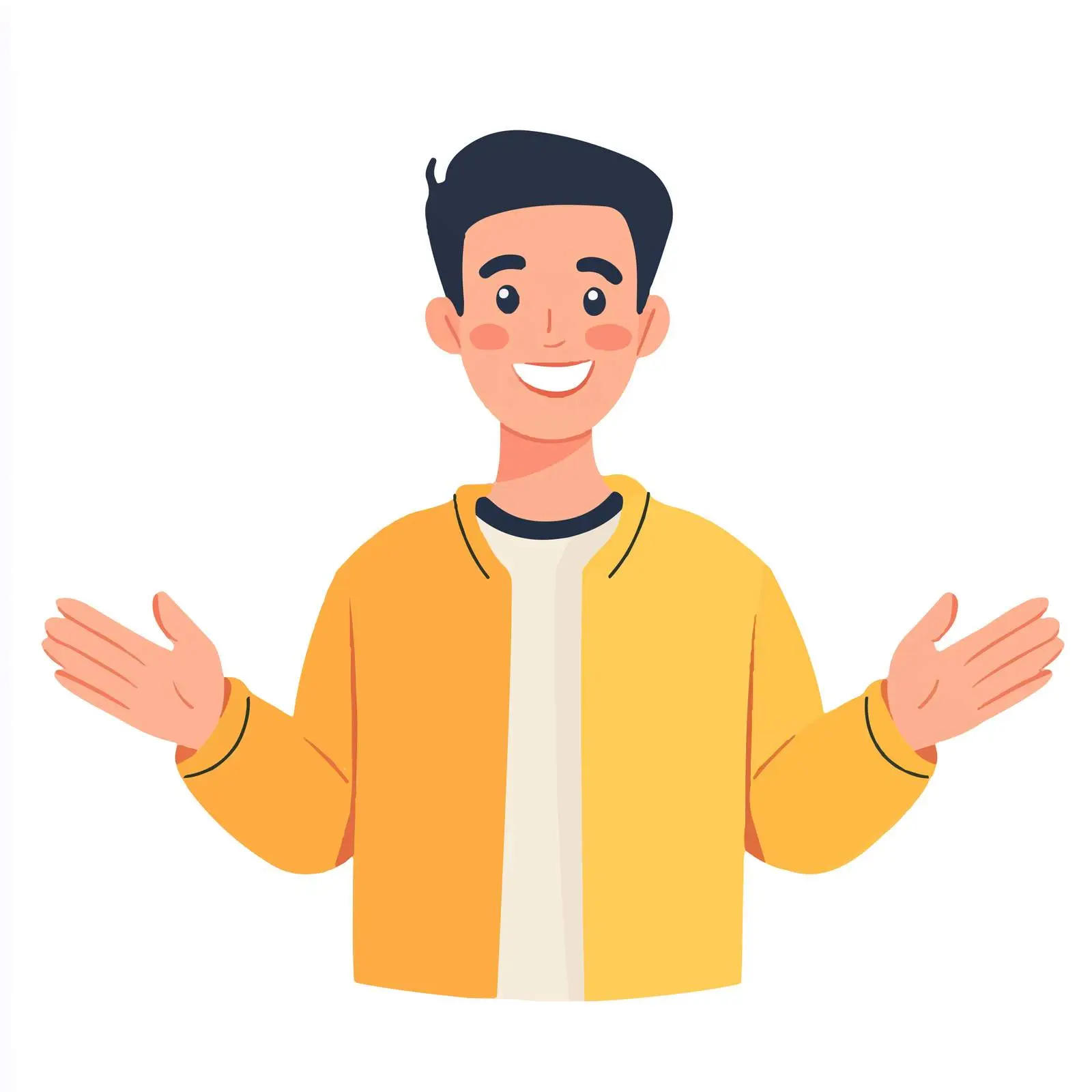 Welcoming Young Man with Open Hands — free download from Dotvec