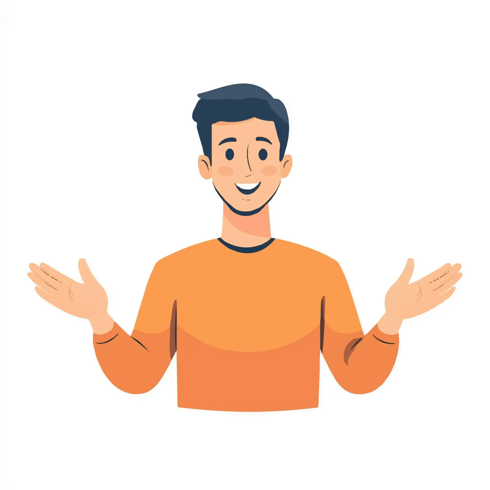 Welcoming Young Man with Open Hands — free download from Dotvec