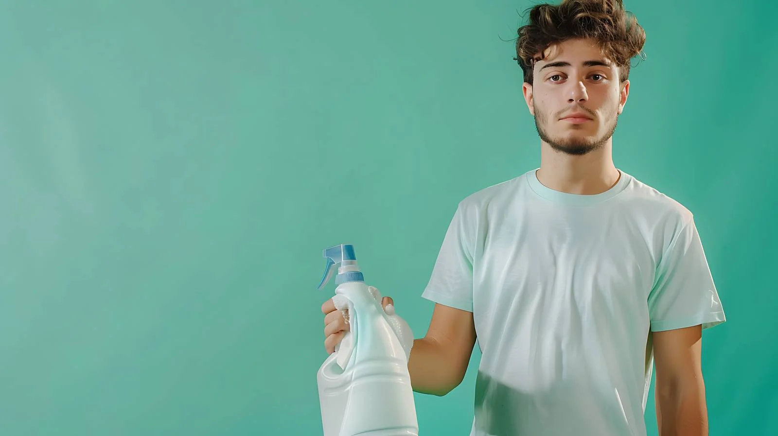 Cleaning Supplies on Green Background — free download from Dotvec