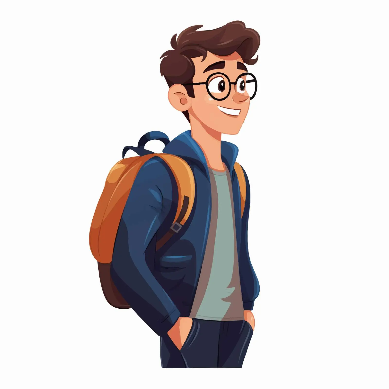 Young Man Avatar with School Bag Vector – free avatar image from Dotvec