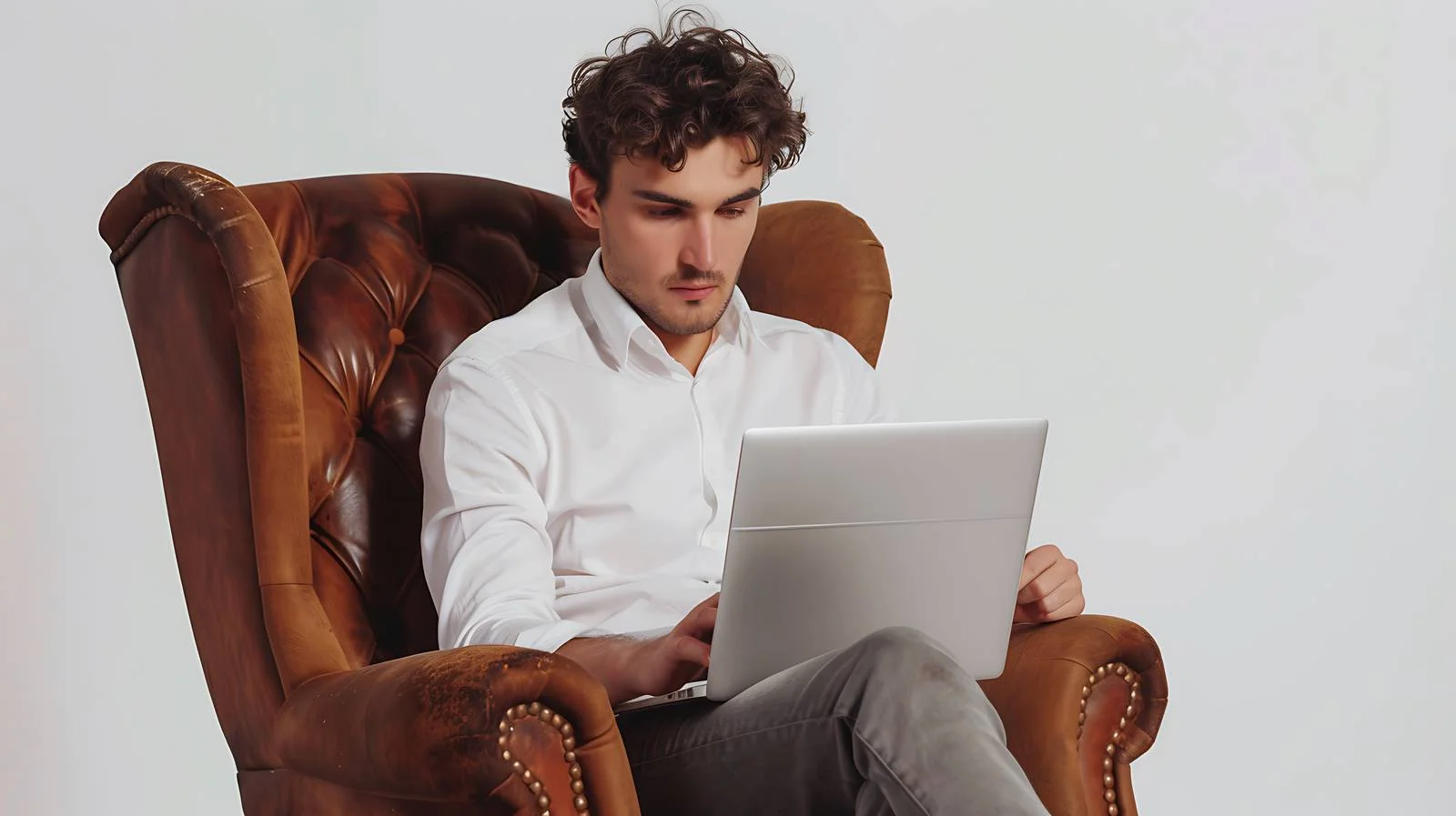 Professional Remote Worker with Laptop — free download from Dotvec