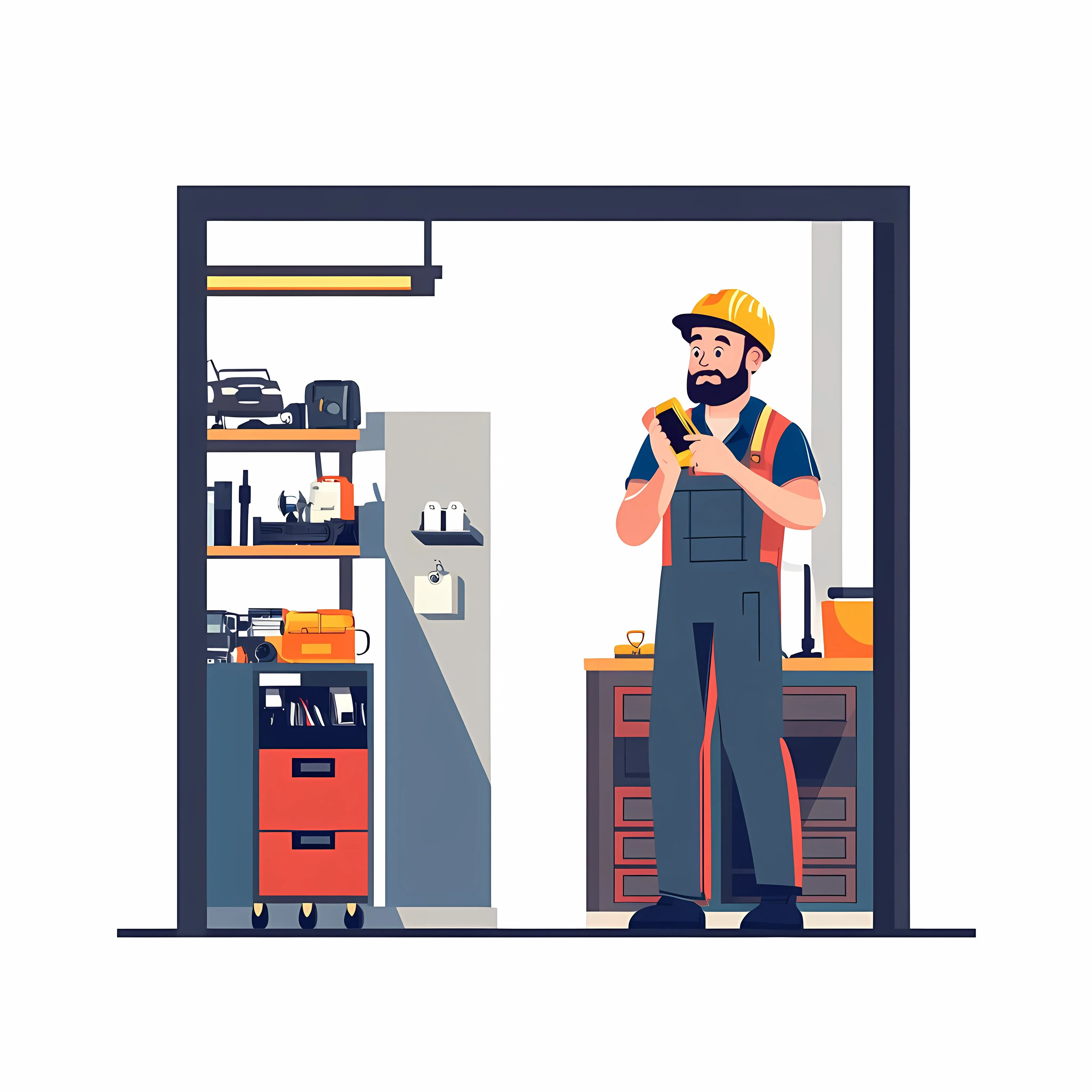 Young Mechanic Talking on Phone in Garage — free download from Dotvec