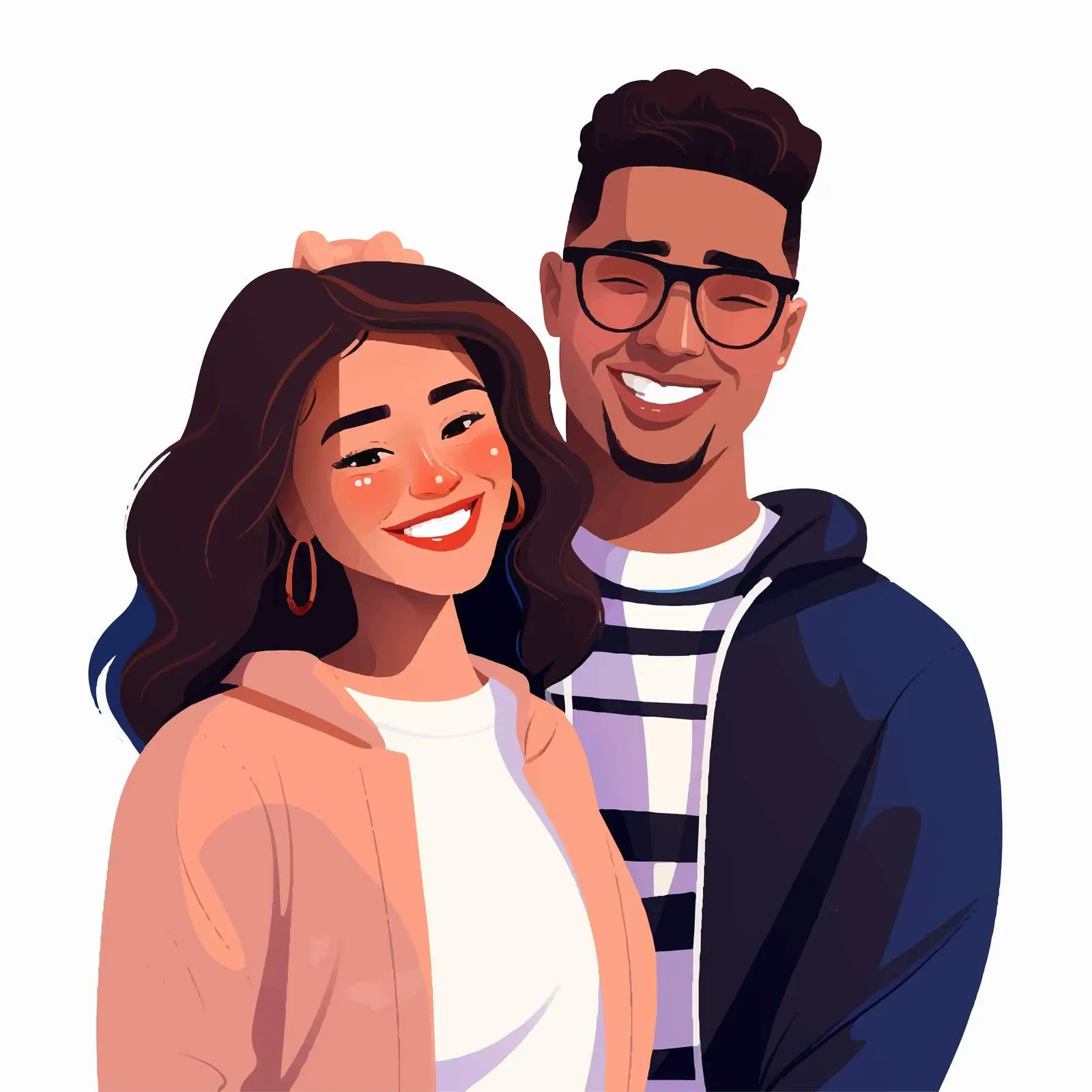 Happy Modern Couple Portrait in Vectors — free download from Dotvec