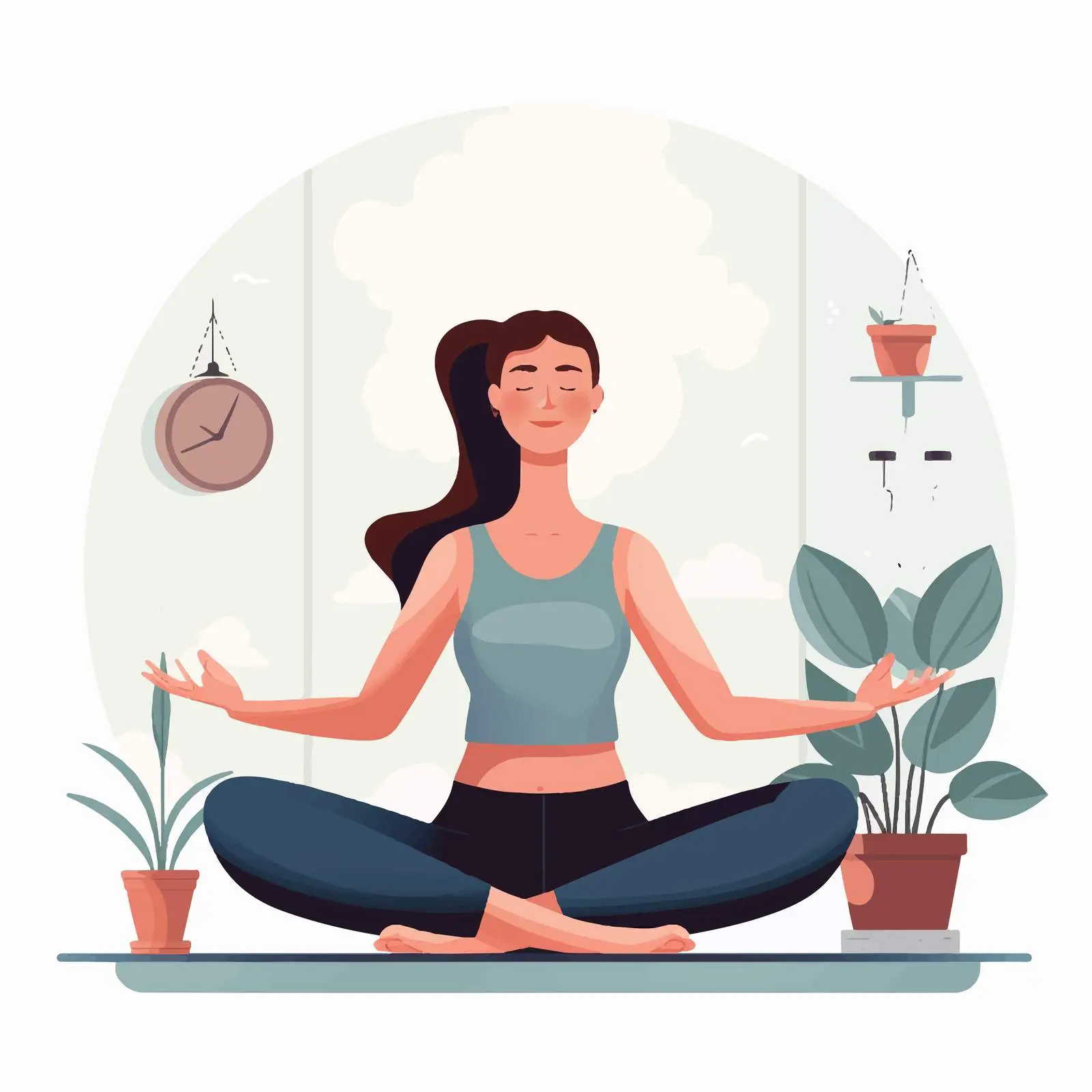 Modern Woman Exercising at Home for Wellness — free download from Dotvec