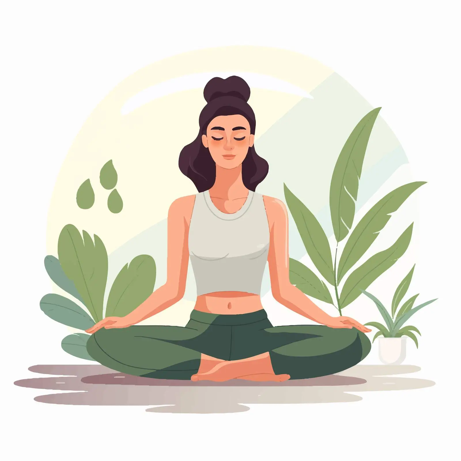 Modern Woman Working Out at Home — free download from Dotvec