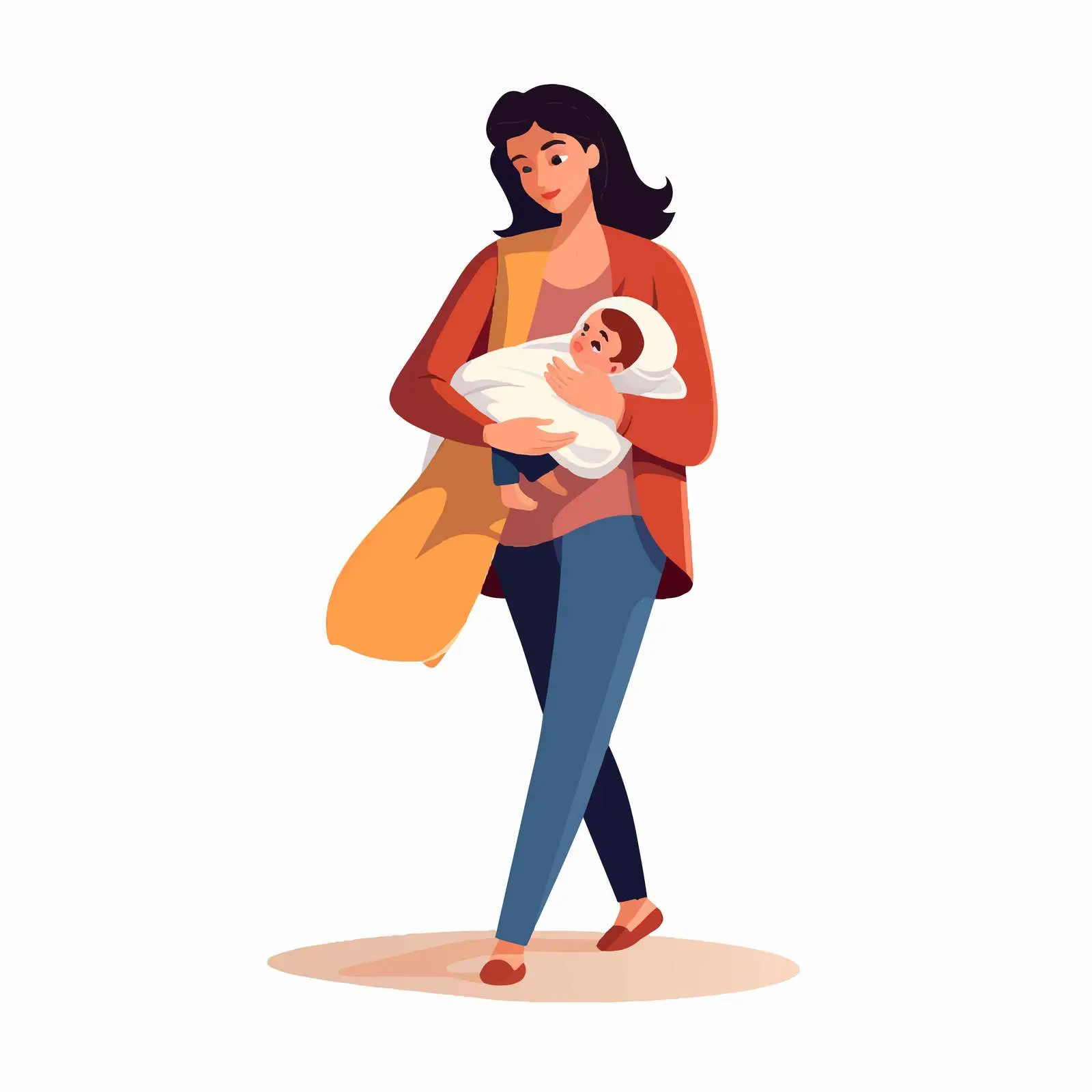 Happy Young Mother Holding Newborn Baby — free download from Dotvec