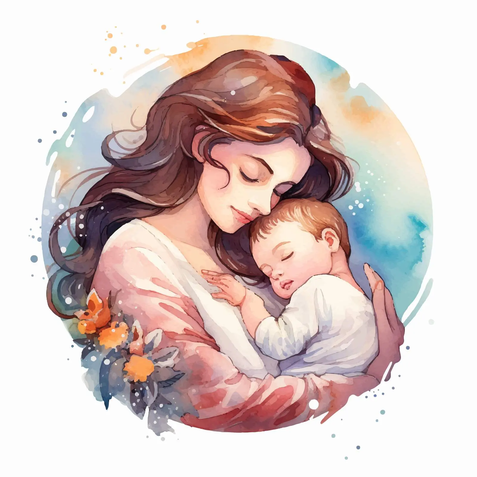 Young Mother and Newborn Baby Love Vector Banner — free download from Dotvec