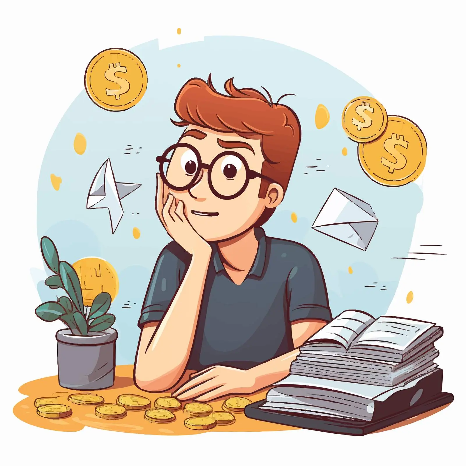 Young Person Contemplating Finances and Money Management – free spending image from Dotvec