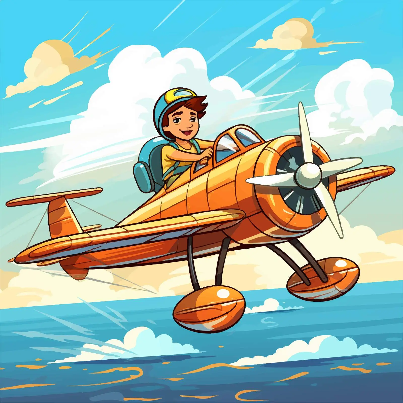 Scenic Ocean Flight with Young Pilot — free download from Dotvec