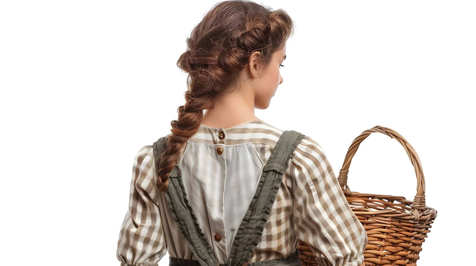 Rural woman in apron looking leftward — free download from Dotvec