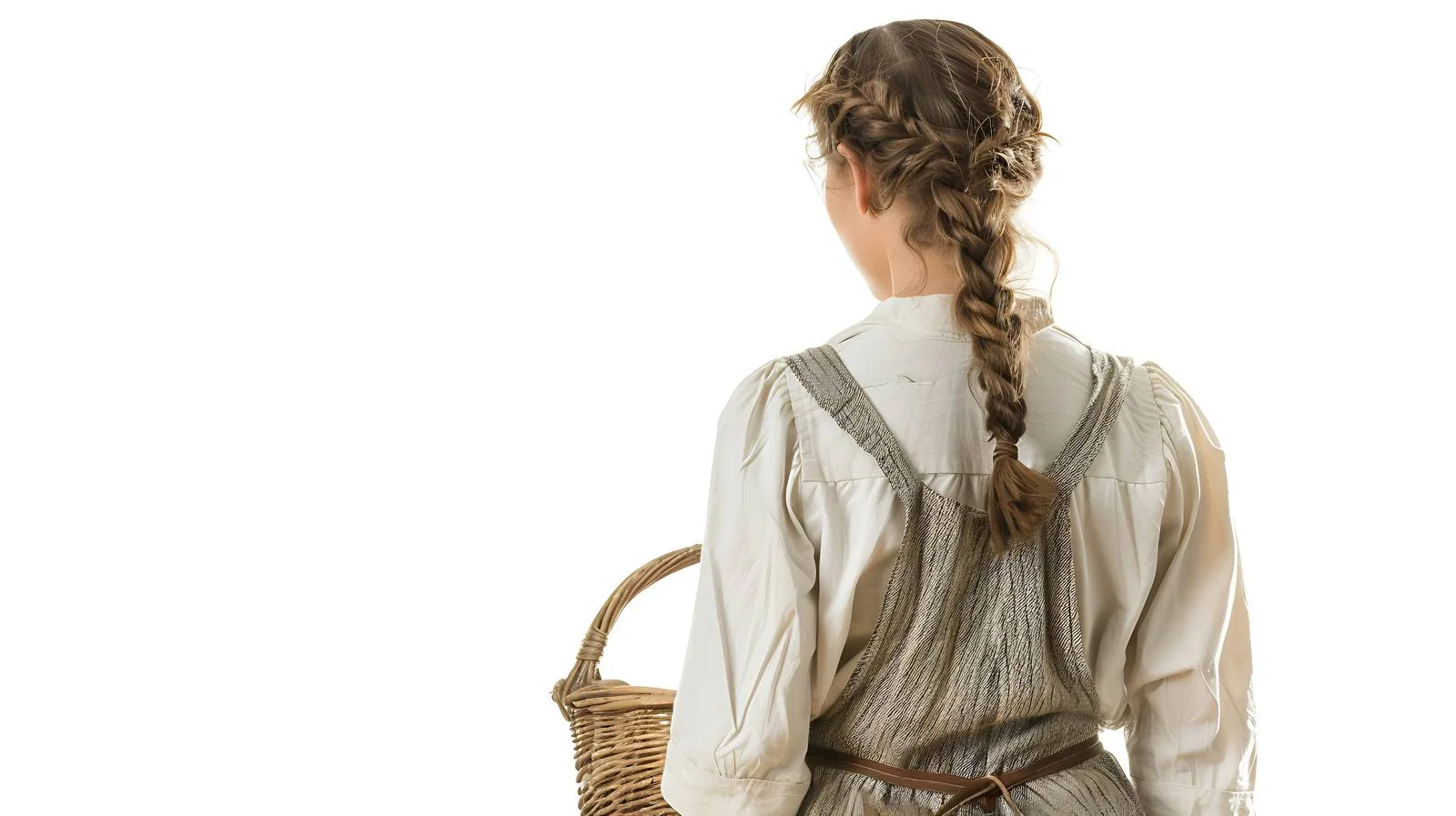 Prairie woman in apron gazing left — free download from Dotvec