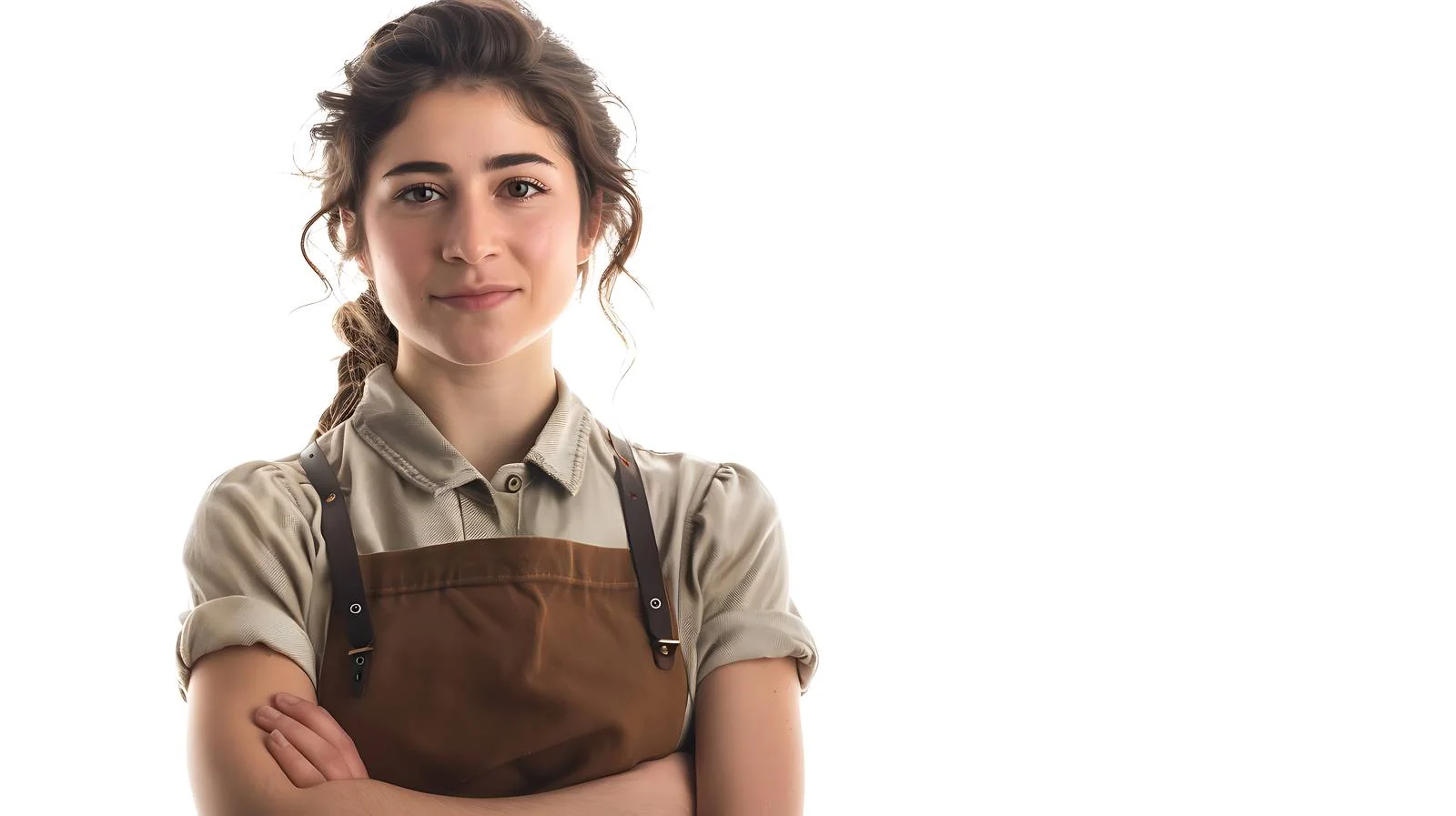 Traditional Prairie Woman in Apron Posing – free pioneer image from Dotvec