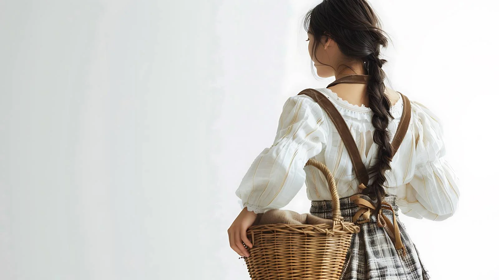 Prairie Woman in Apron Looking Back — free download from Dotvec