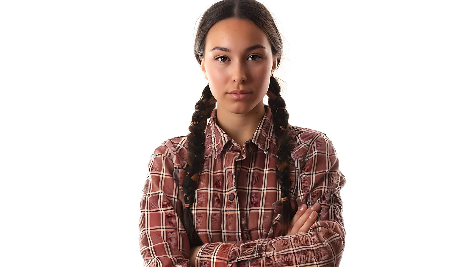 Confident prairie woman isolated on white – free pioneer image from Dotvec