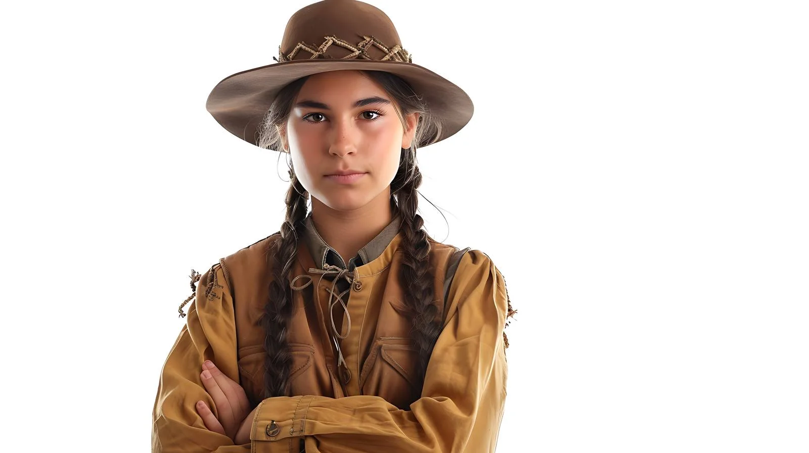 Confident Prairie Woman Posing Isolated on White — free download from Dotvec