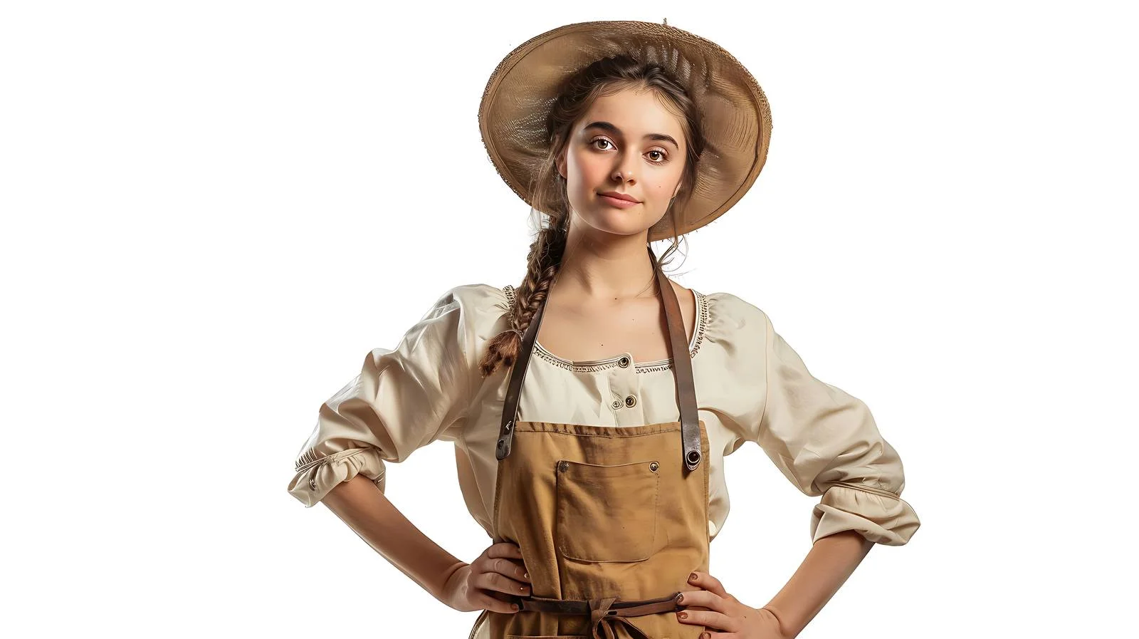 Confident prairie lady with hands on hips — free download from Dotvec