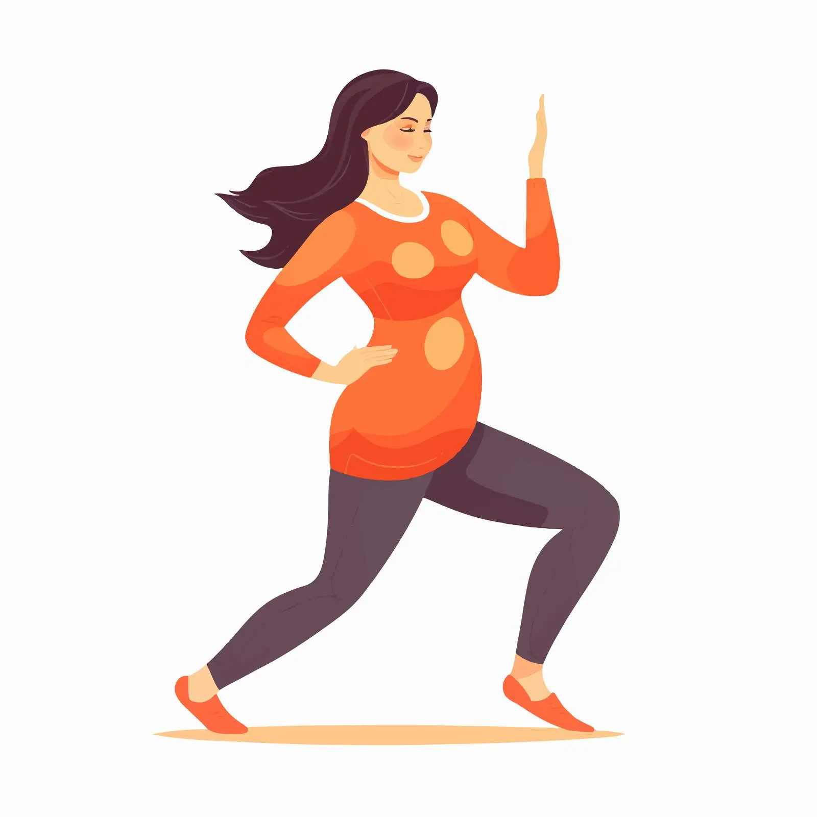 Pregnant Woman Yoga Stretching Exercise Vector — free download from Dotvec