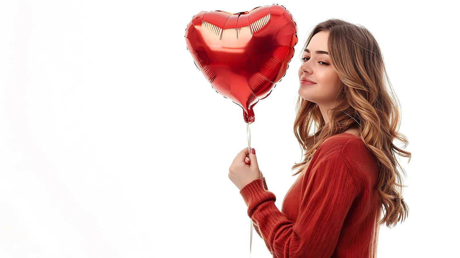 Woman Holding Heart-shaped Balloon — free download from Dotvec
