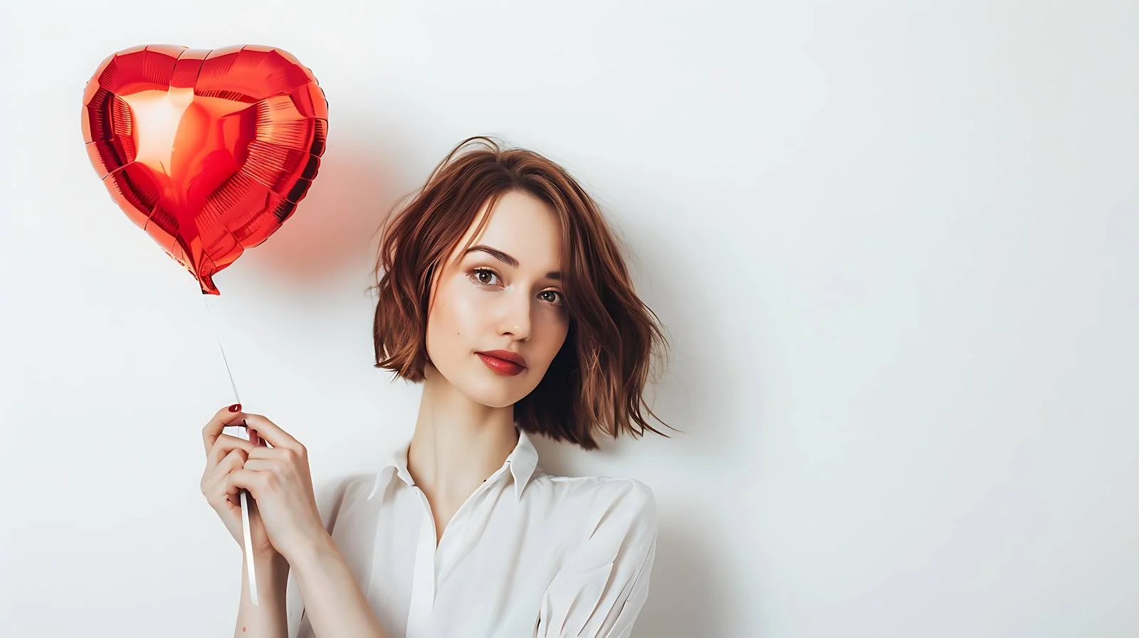 Elegant Woman with Heart Balloon — free download from Dotvec