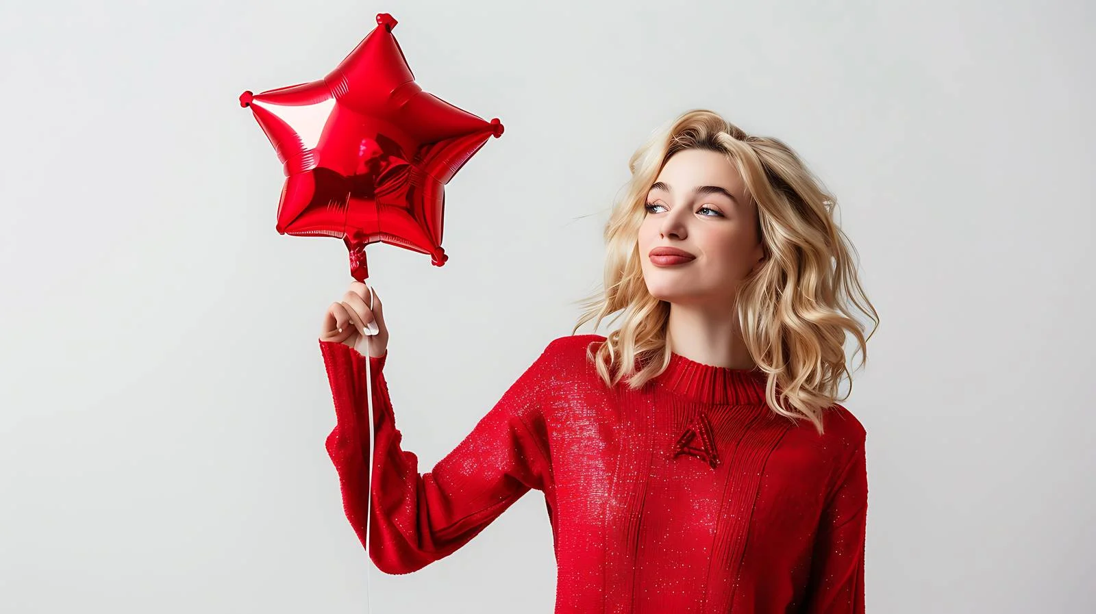 Elegant Woman with Star Balloon — free download from Dotvec