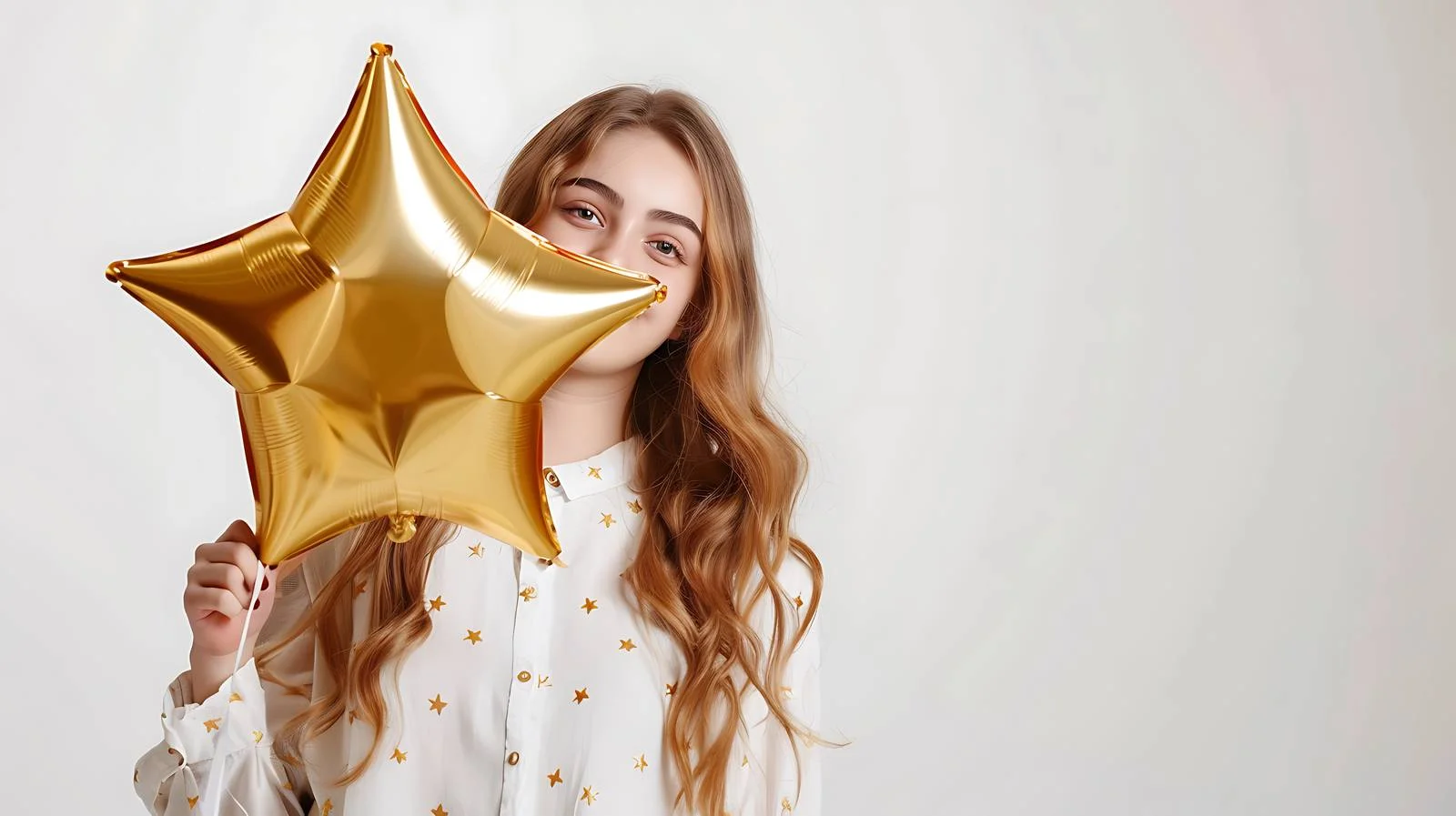 Elegant Woman with Star Balloon — free download from Dotvec