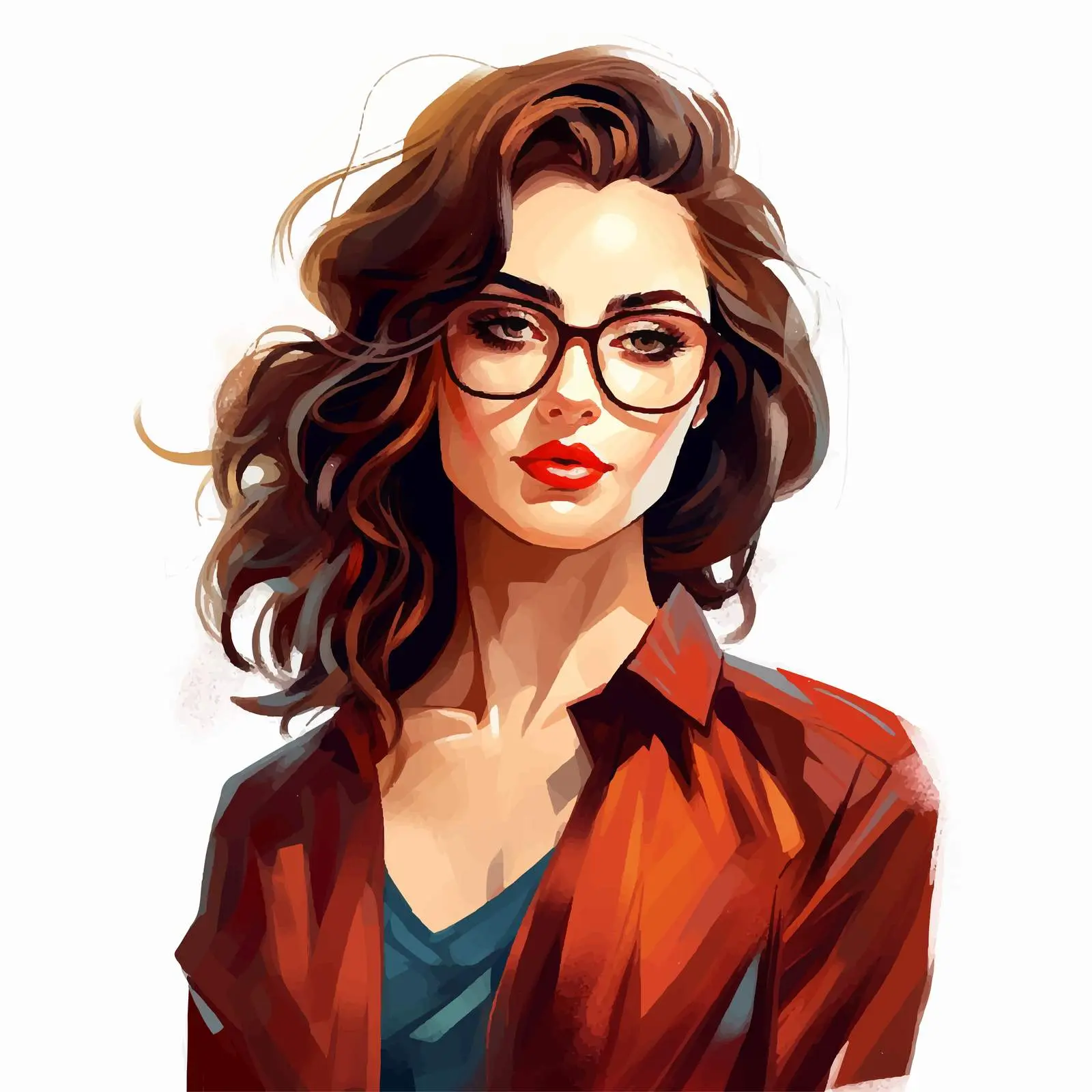 Young Woman in Glasses Cartoon Vector Illustration – free lady image from Dotvec