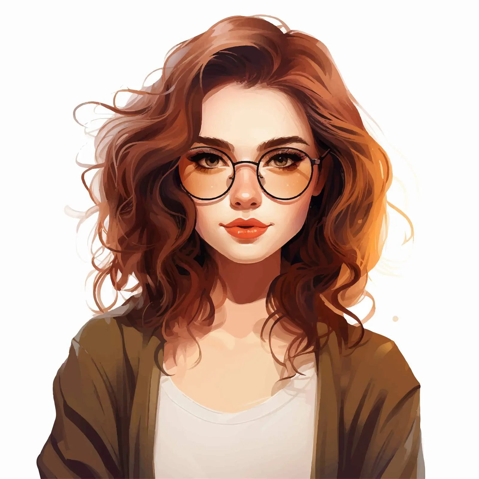 Young Pretty Woman in Glasses Vector Illustration – free avatar image from Dotvec