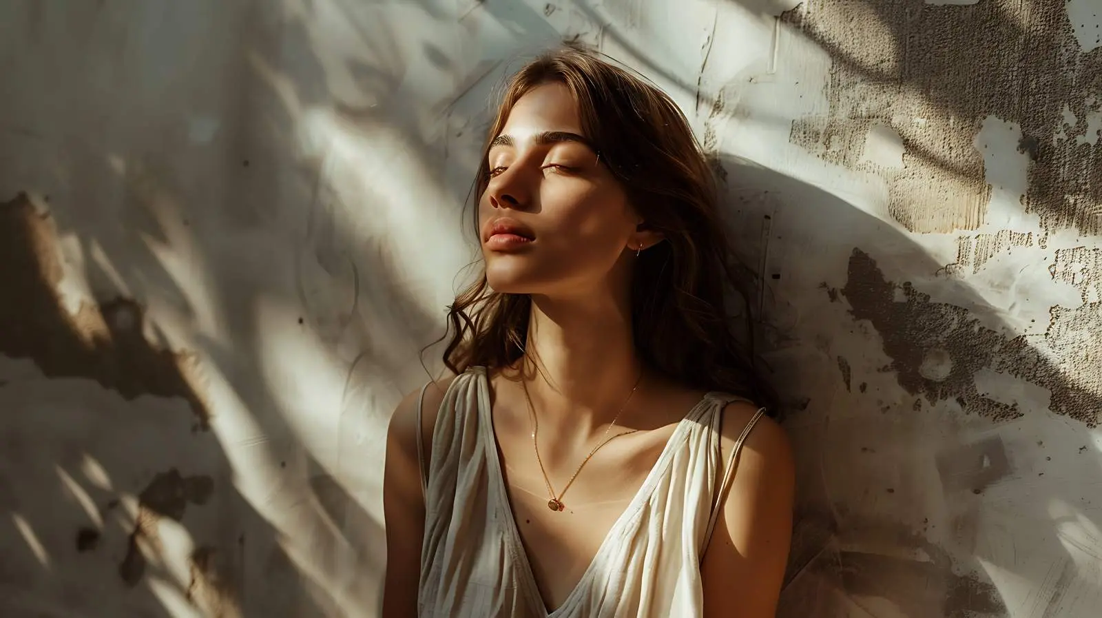 Elegant Young Woman in Linen Dress – free kiss image from Dotvec