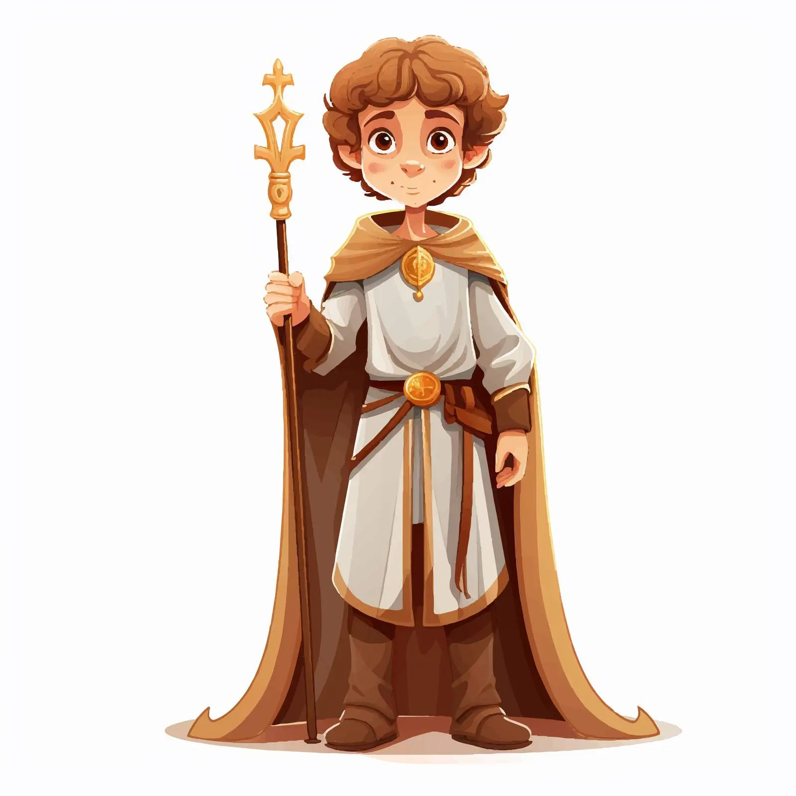 Young Saint Medieval Cartoon Character Illustration — free download from Dotvec