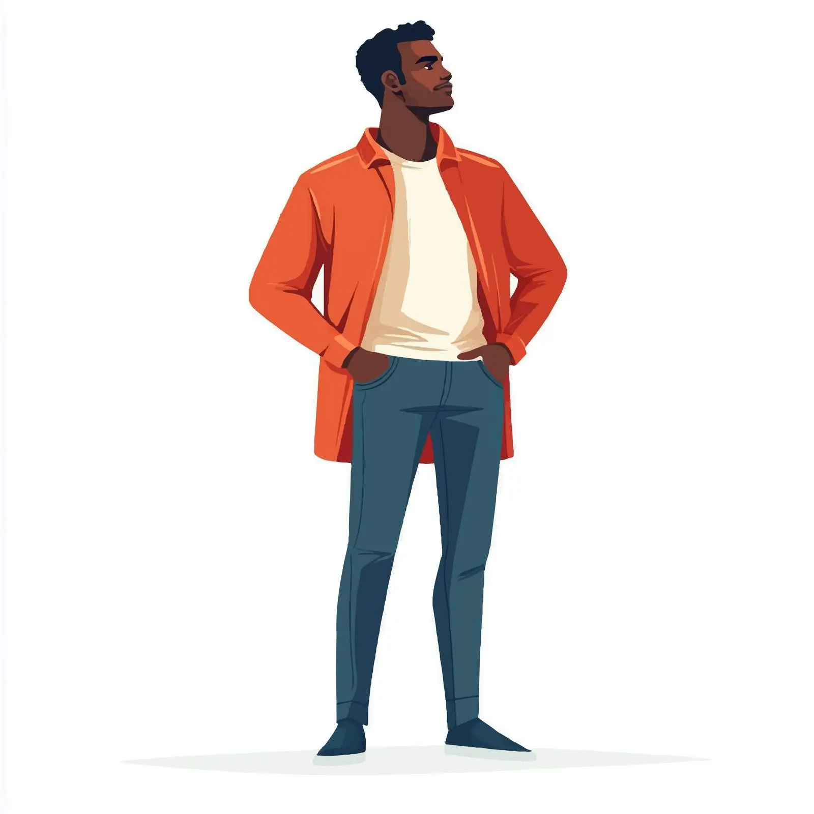 Confident Black Man in Heroic Pose Vector – free stereo image from Dotvec