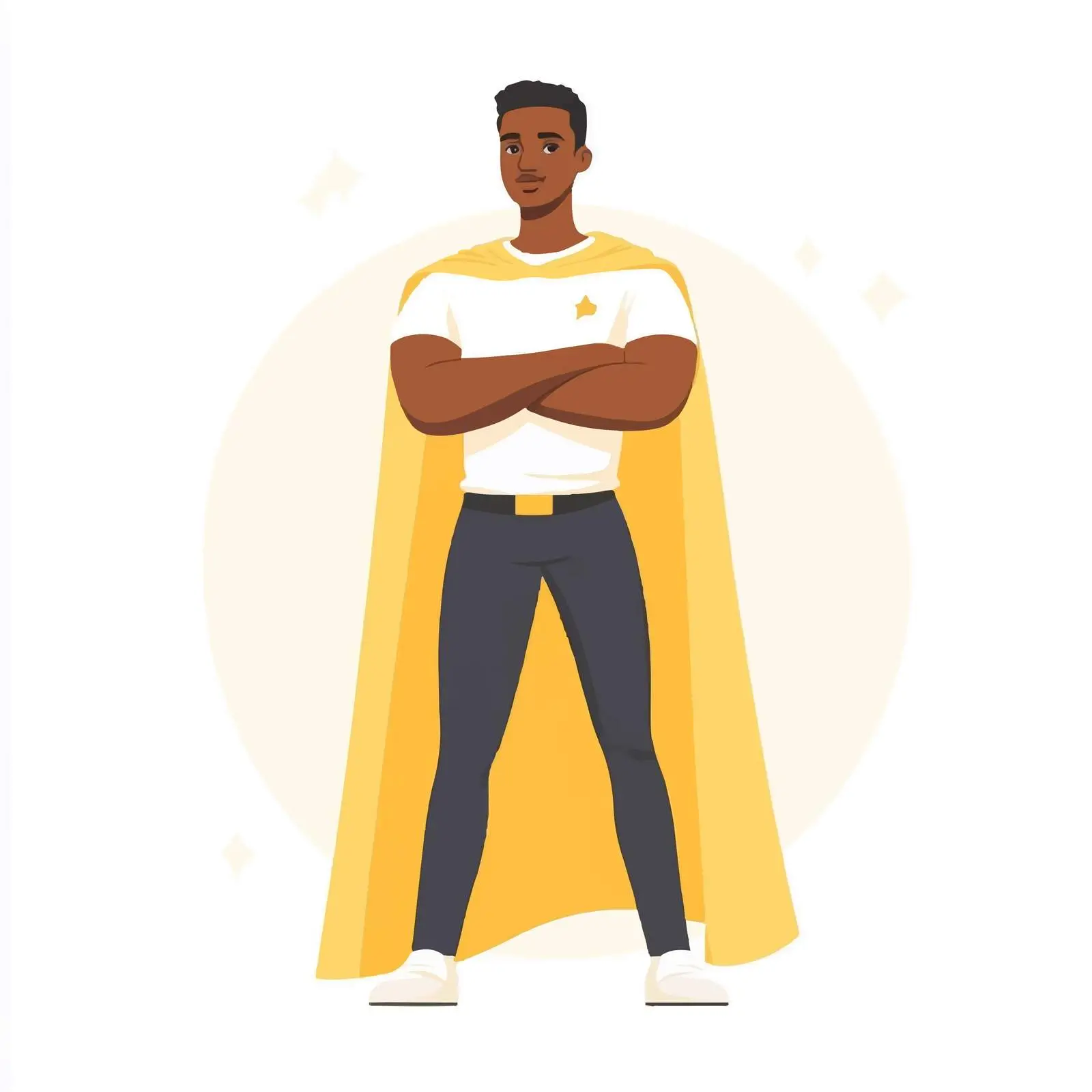 Confident Young Black Man in Heroic Pose – free determined image from Dotvec
