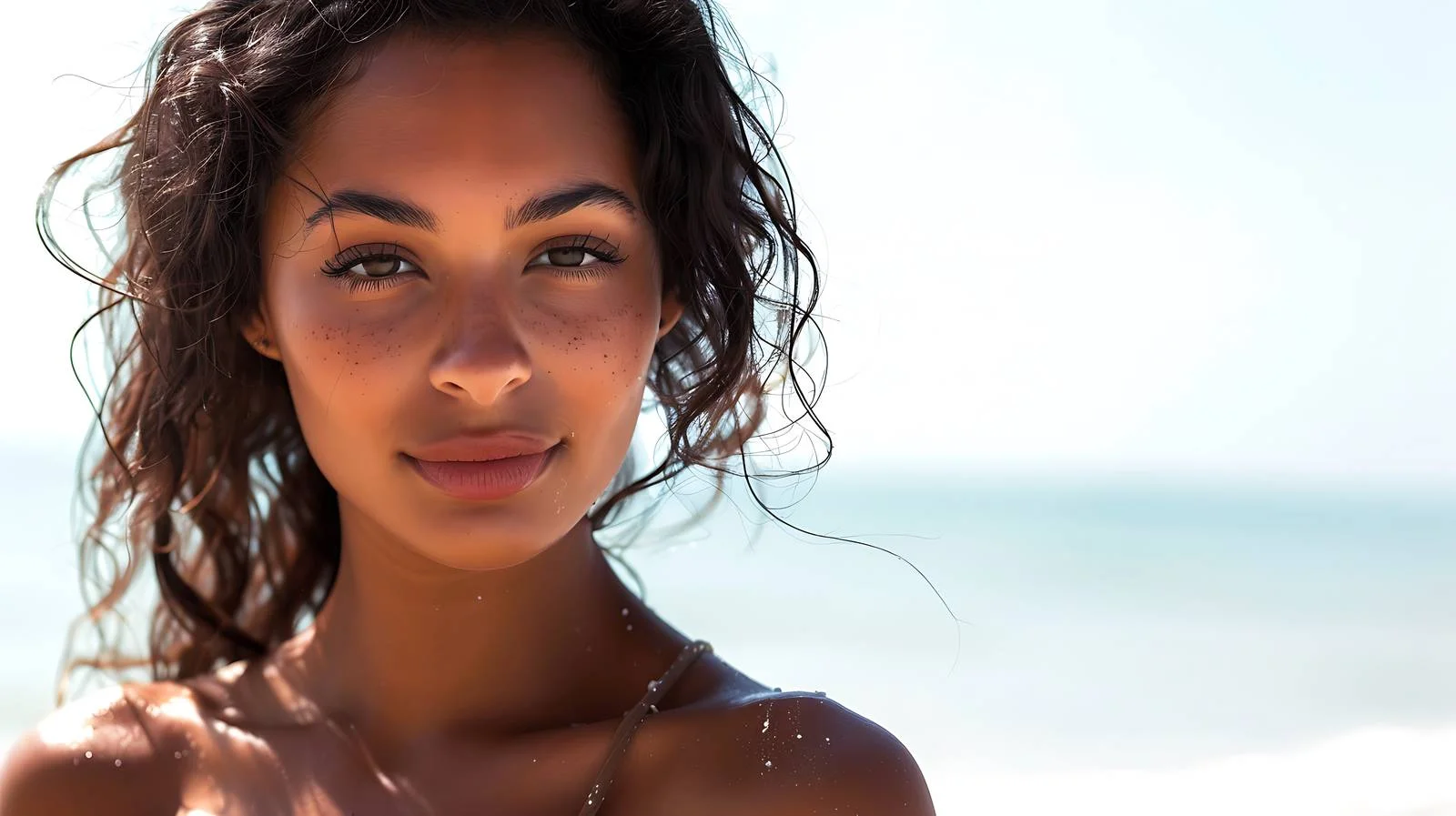 Tanned sexy young woman in bikini at beach — free download from Dotvec