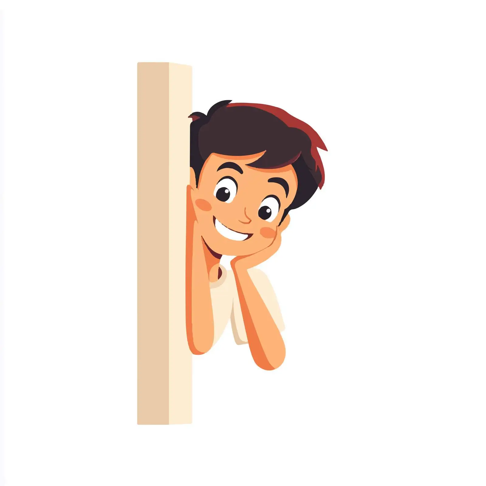 Curious Person Peeking from Behind Wall — free download from Dotvec