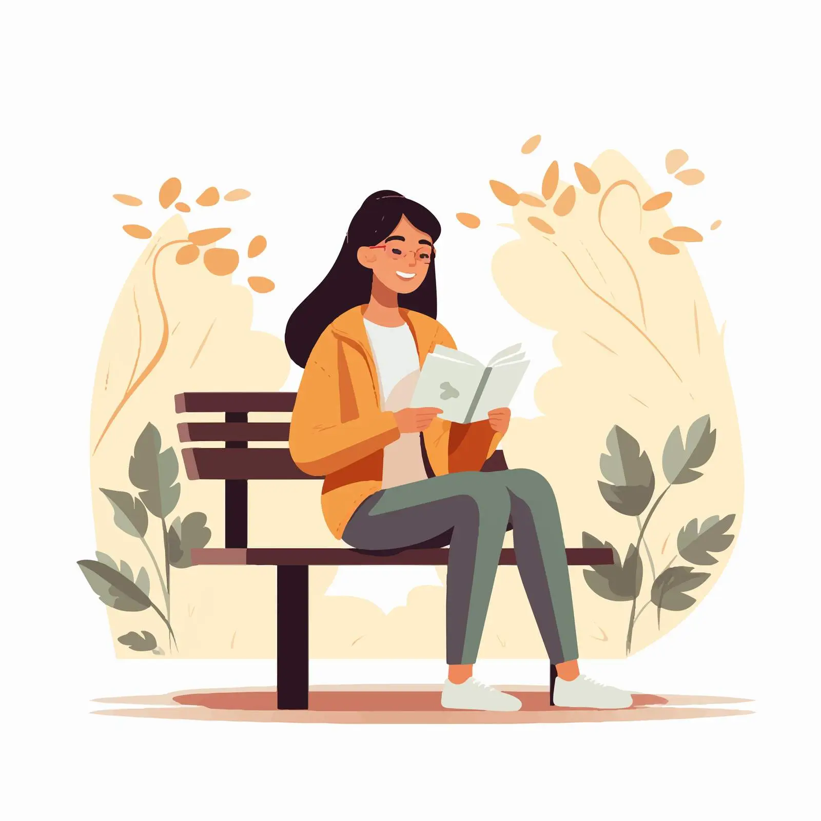 Young Women Smiling in Casual Attire on Bench — free download from Dotvec