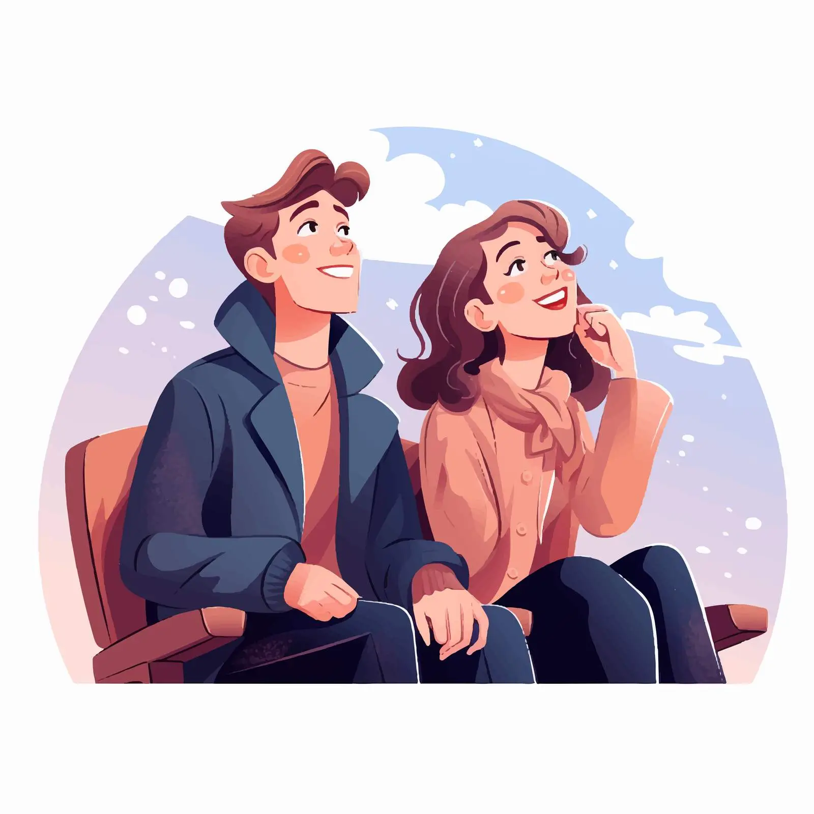 Couple Enjoying Drama Comedy Film at Cinema – free film screening image from Dotvec