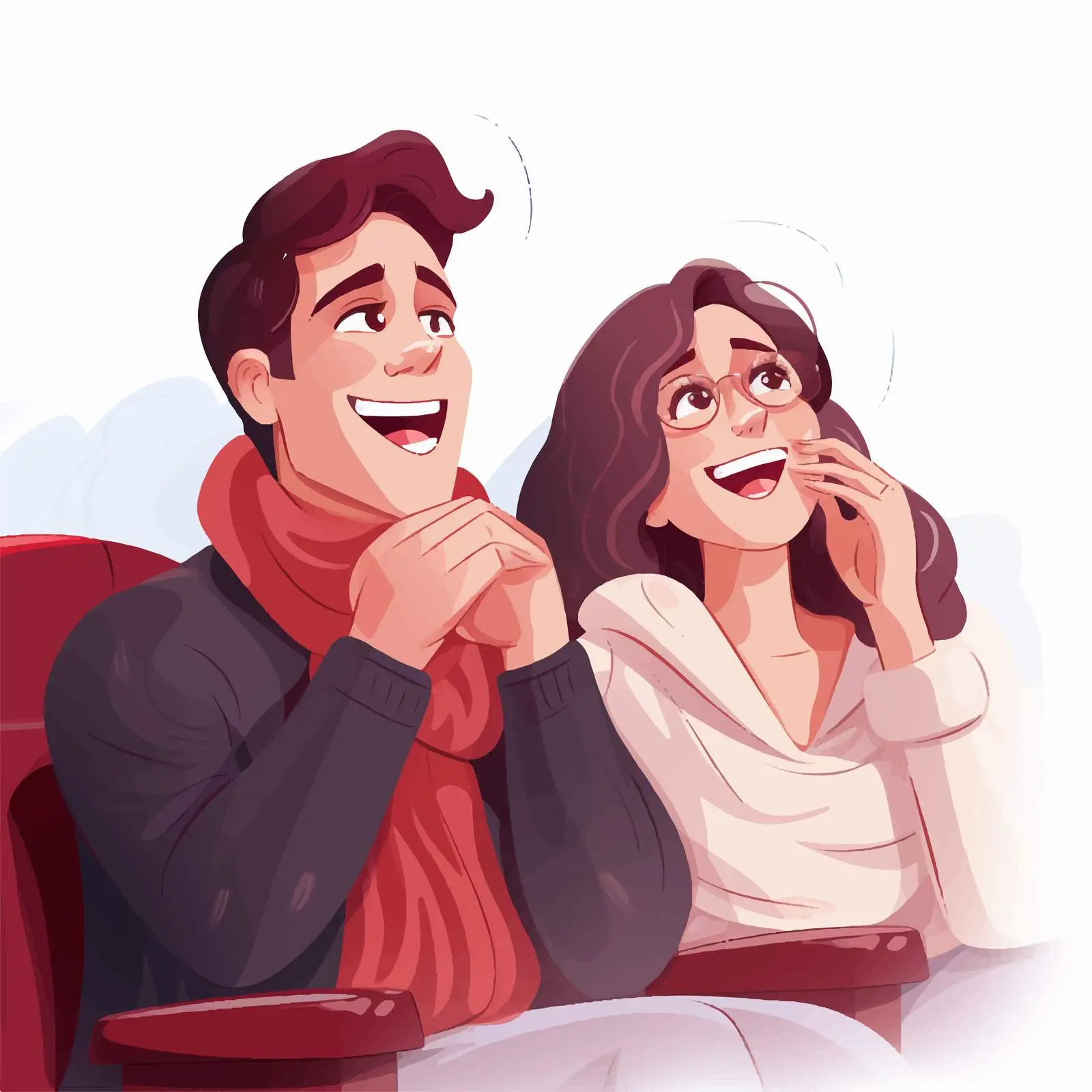 Couple Enjoying Drama Comedy Film in Cinema — free download from Dotvec