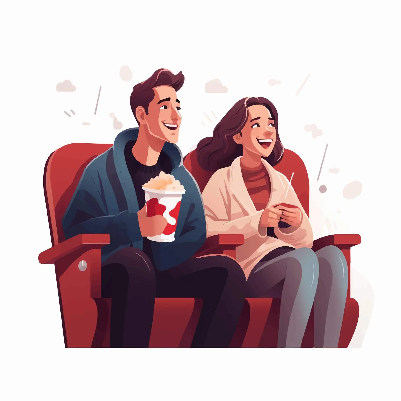 Young Couple Enjoying Film at Cinema – free dating image from Dotvec