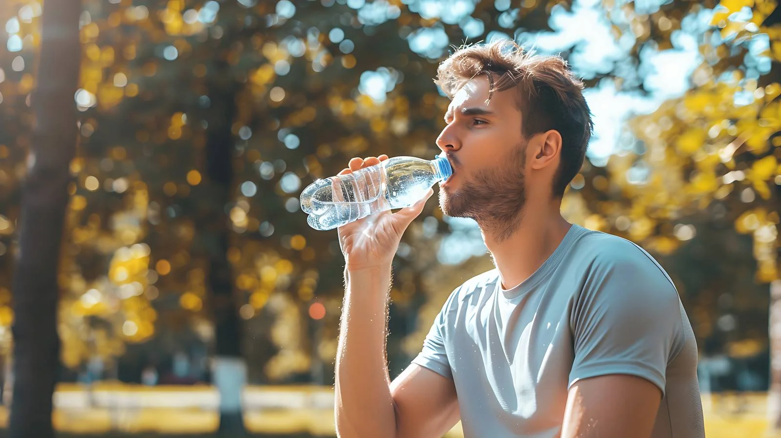 Active Man Hydrating After Exercise — free download from Dotvec