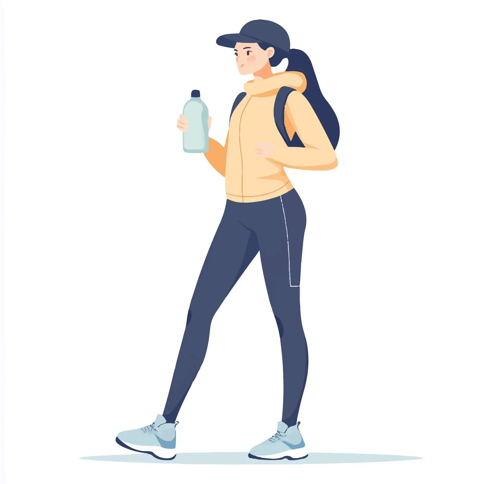 Active Young Woman with Water Bottle Vector — free download from Dotvec