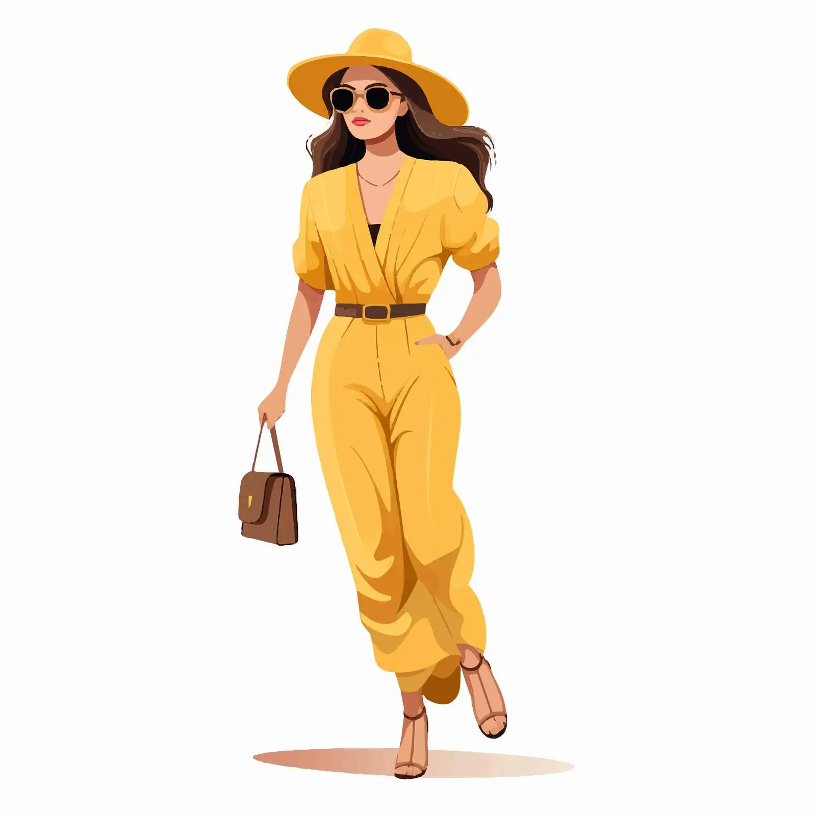 Stylish Woman in Fashionable Jumpsuit — free download from Dotvec