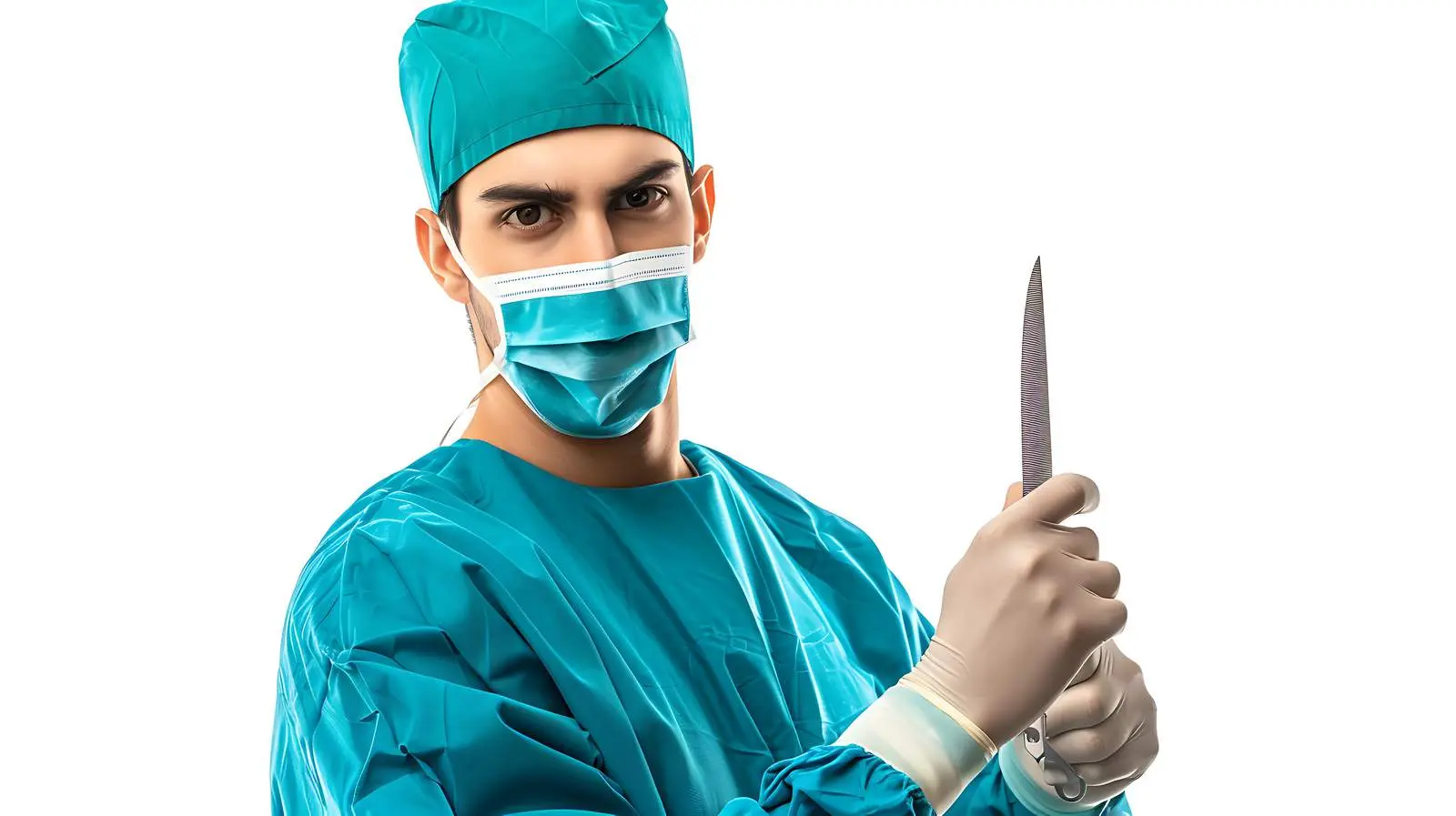 Young Surgeon Ready with Scalpel for Surgery – free emergency image from Dotvec