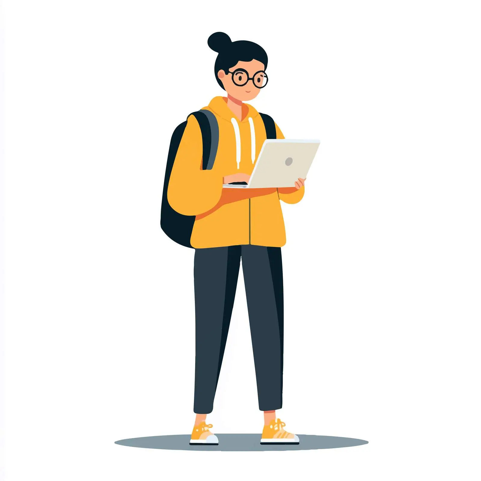 Young Teacher with Laptop - Flat Vector Illustration — free download from Dotvec