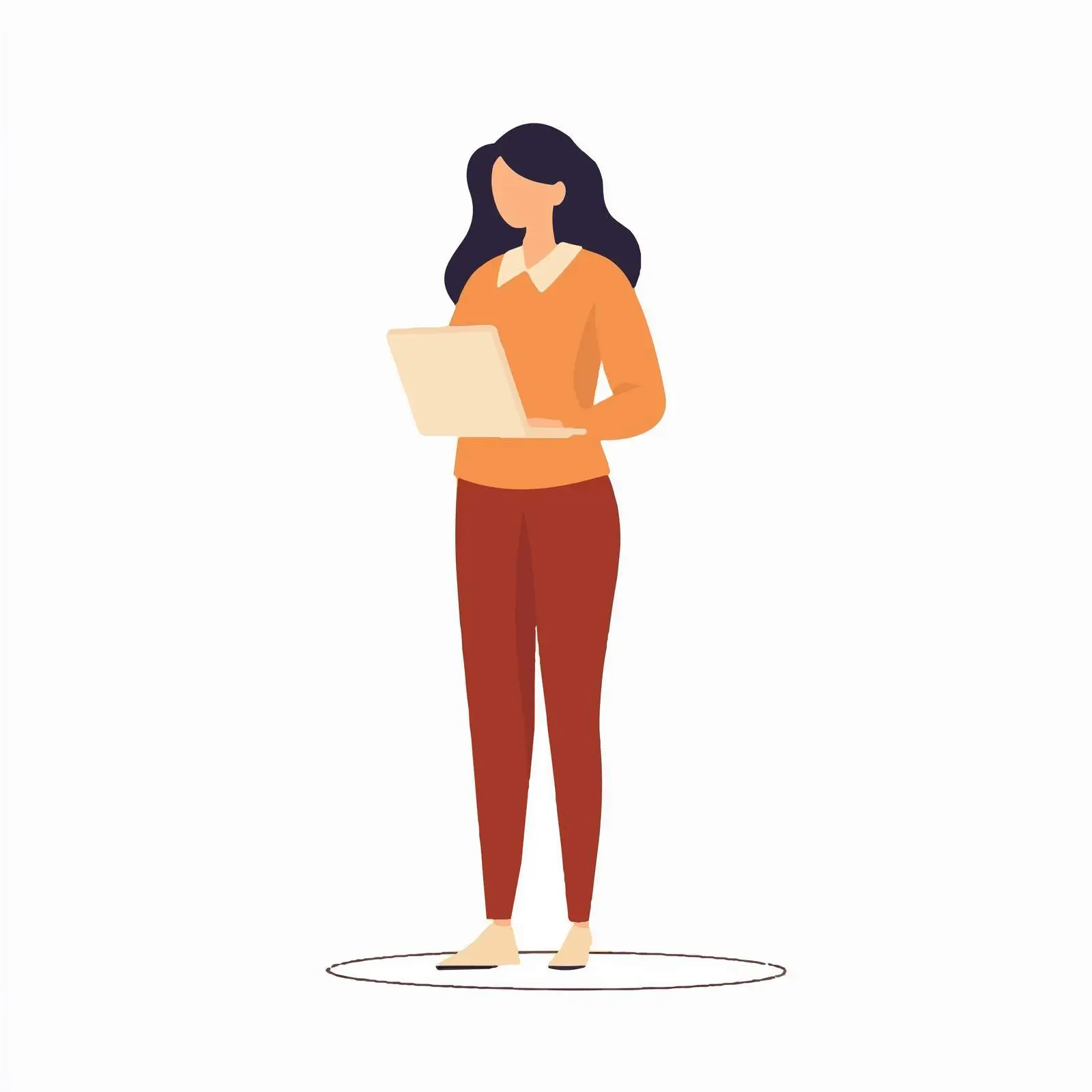 Young Teacher with Laptop - Flat Vector Illustration — free download from Dotvec