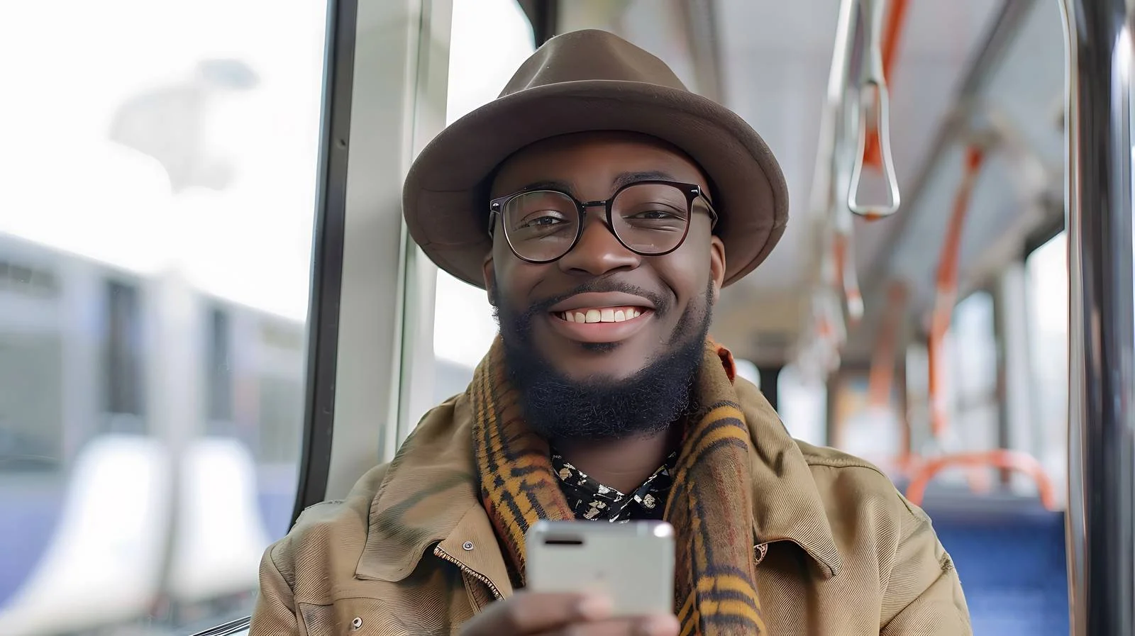 Young Man Smiling with Smart Phone — free download from Dotvec