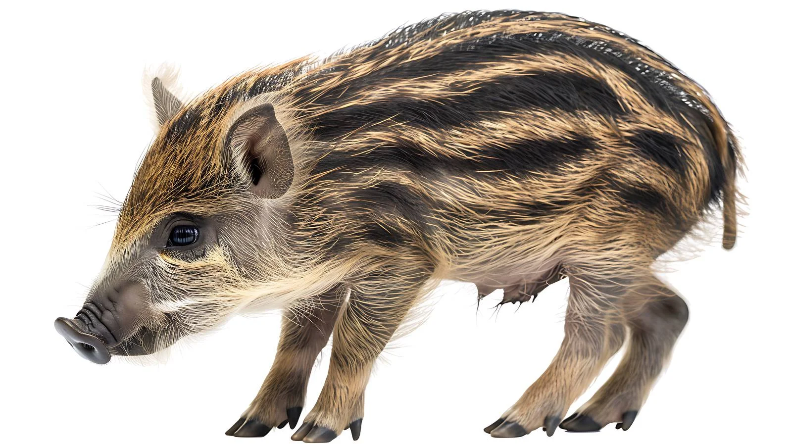 Young Wild Boar in Striped Fur — free download from Dotvec