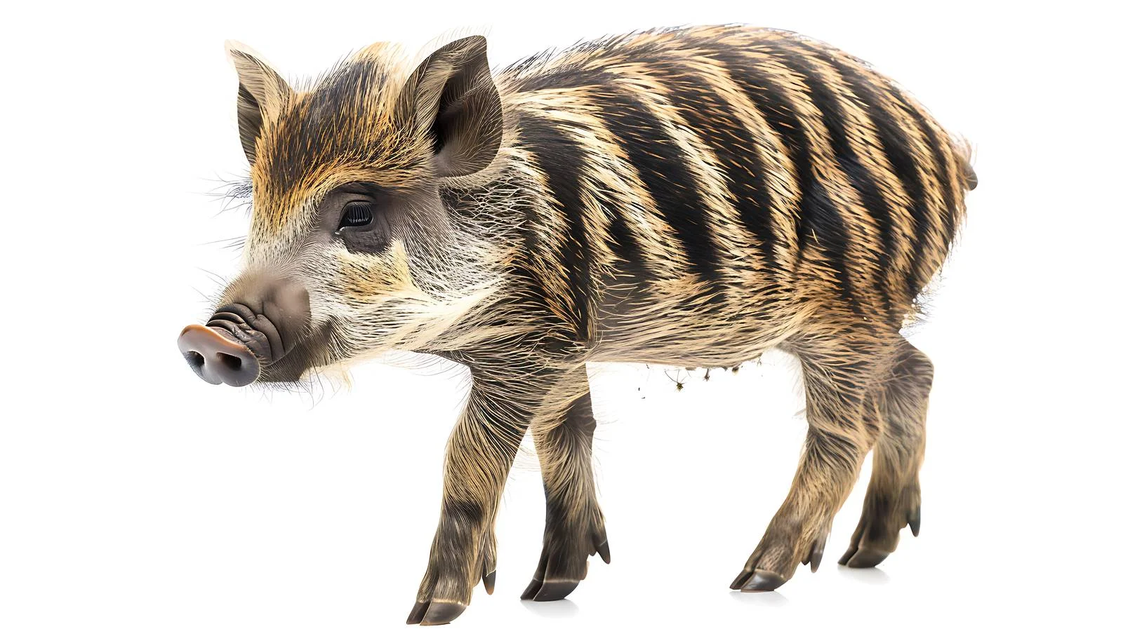 Striped fur young wild boar portrait — free download from Dotvec